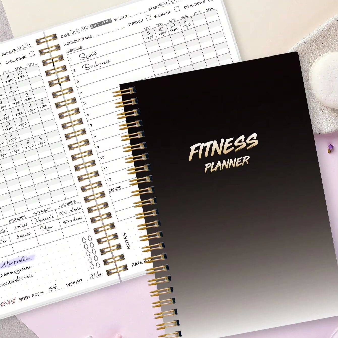 Baby Food List - Fitness Planner Workout Journal, A5 Spiral