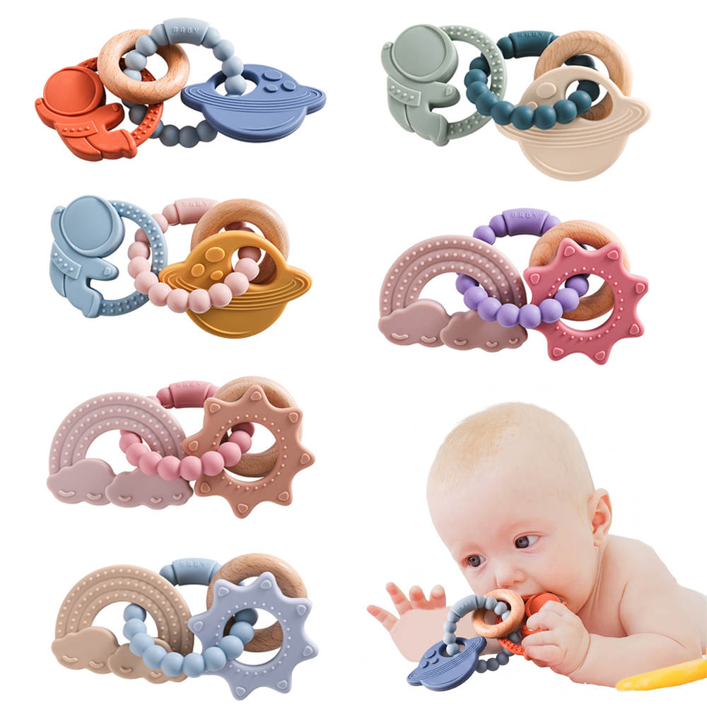 Baby Food Ideas - Silicone Space Teething Bracelet for Baby