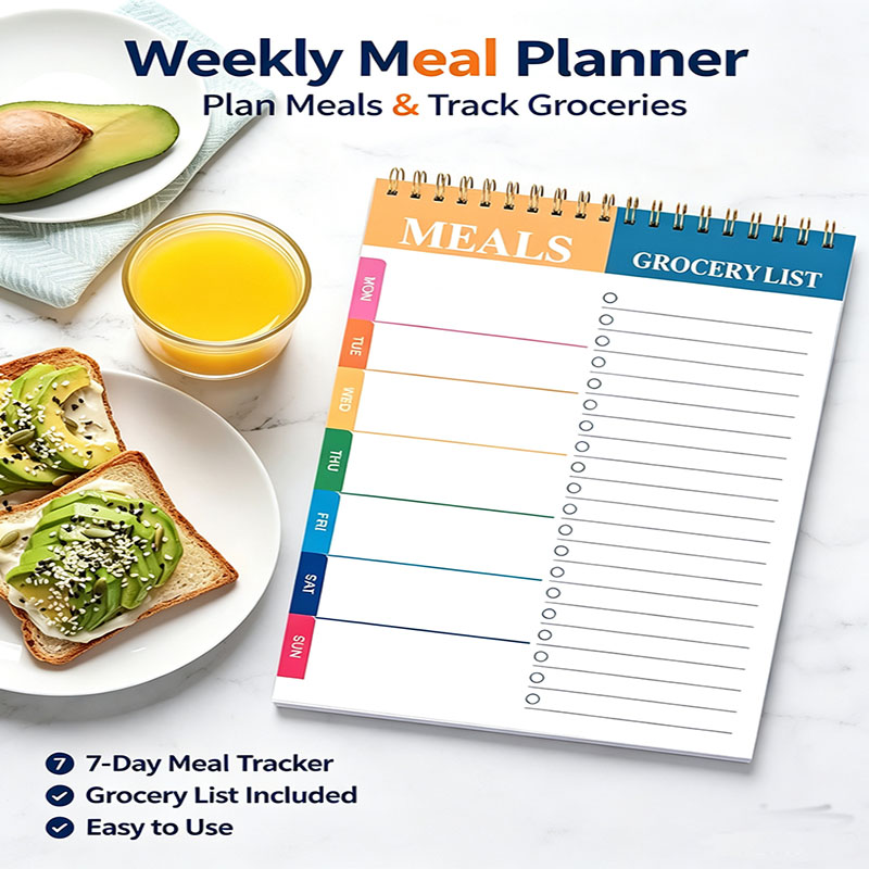 Baby Food List - Weekly Meal Planner Notepad 5.6x8.5 Inch,