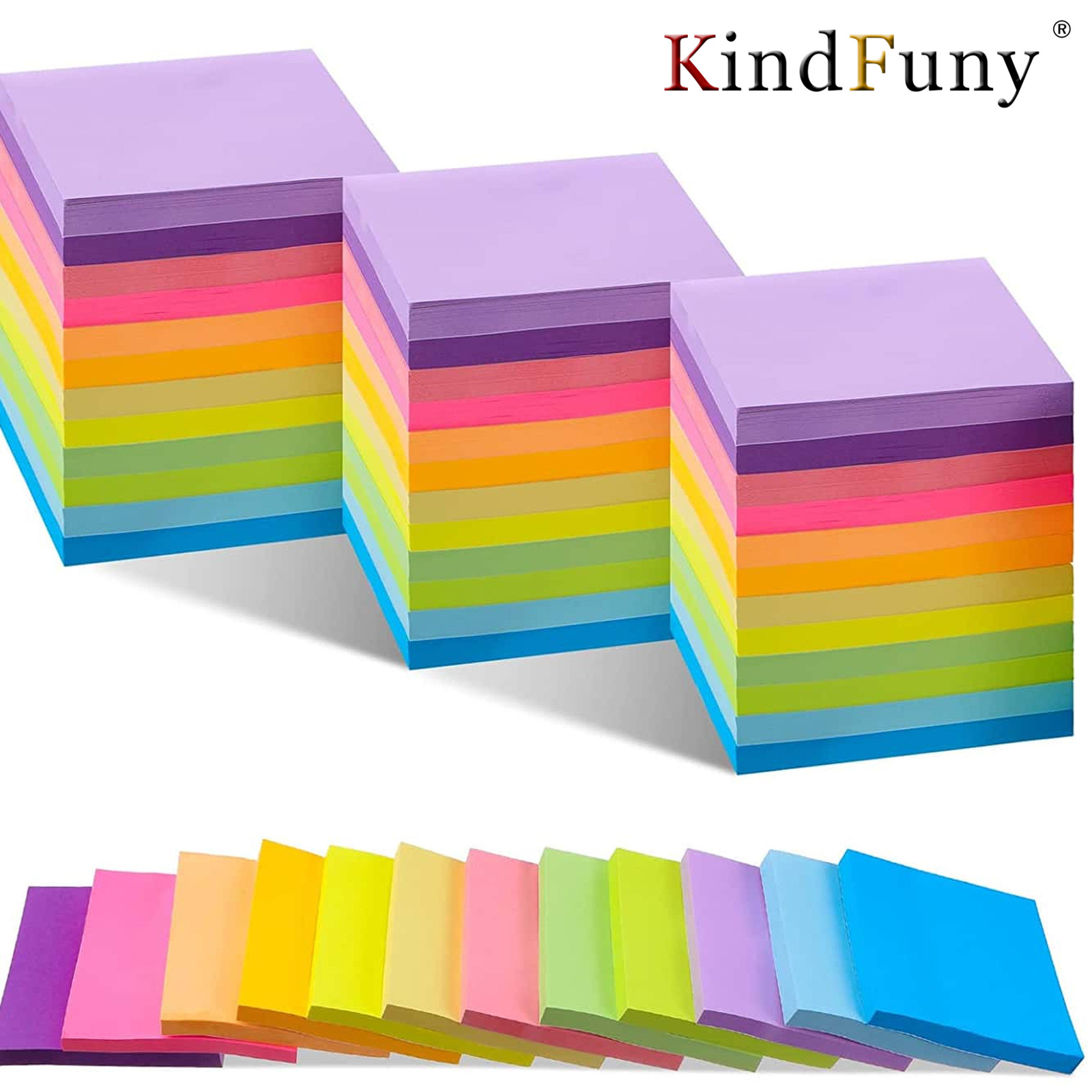 Baby Food List - 6 Pcs Fluorescent color 3*3inch Sticky