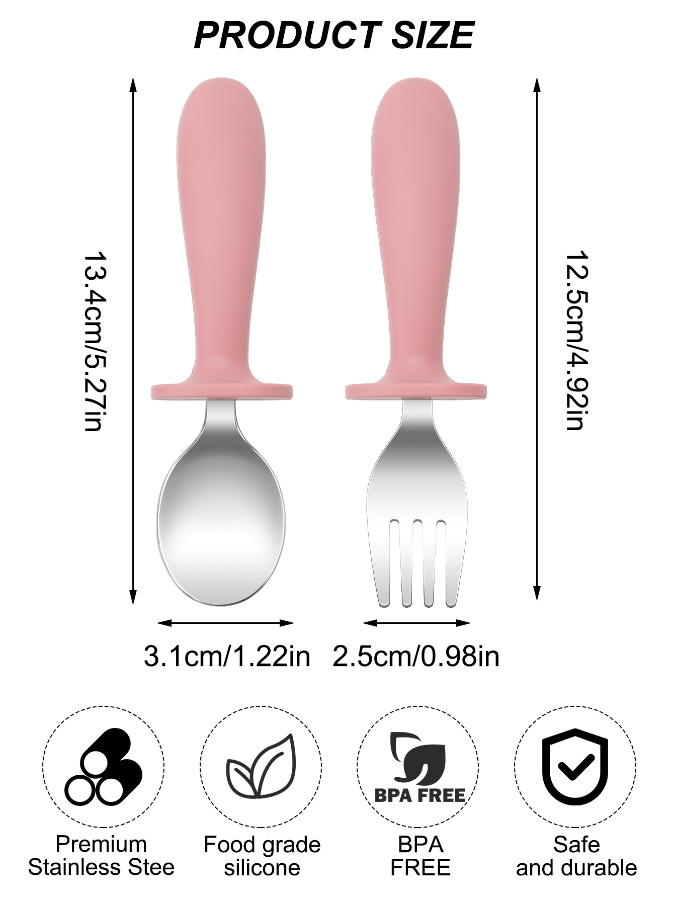 2PCS Stainless Steel Fork Spoo - đánh giá và giá Baby Food Weaning