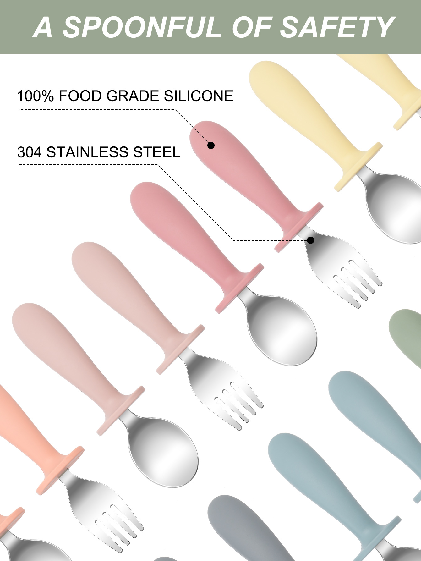 2PCS Stainless Steel Fork Spoo - đánh giá và giá Baby Food Weaning