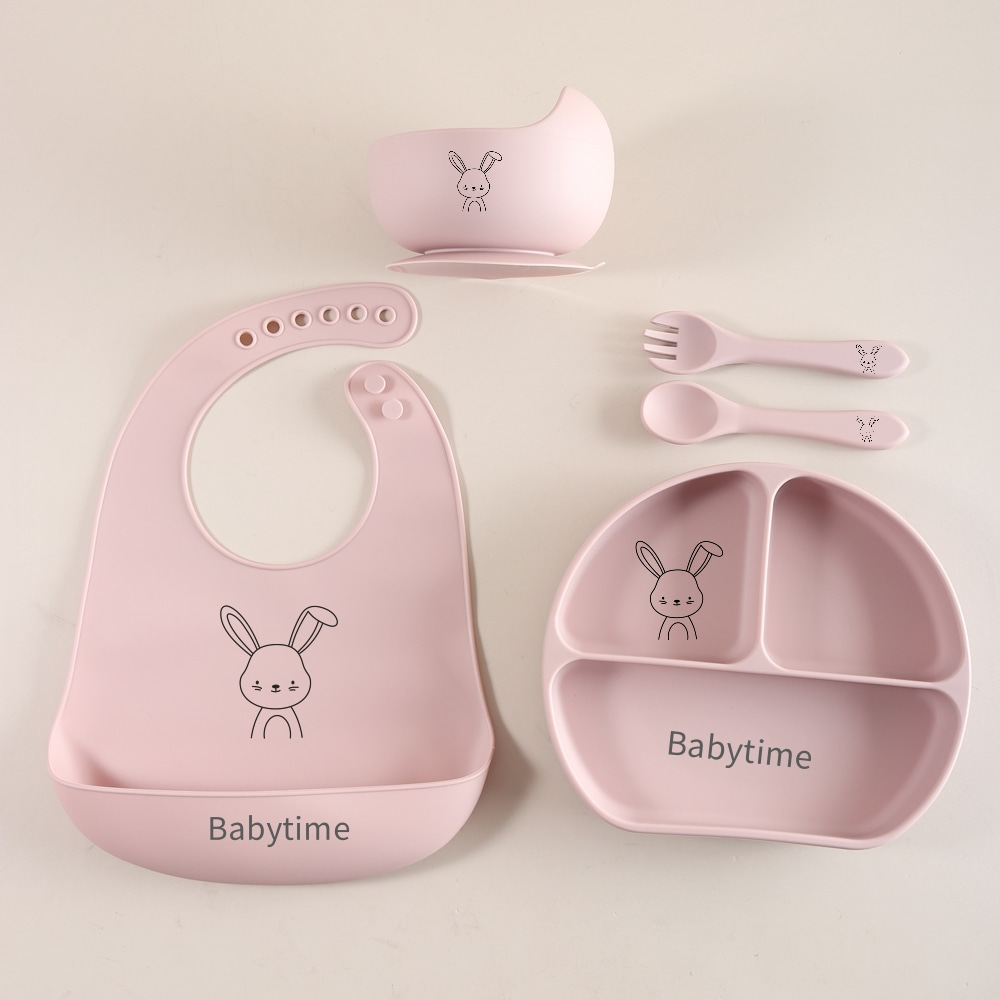 5pcs Bunny Baby Utensils Set,  - đánh giá và giá Baby Food Weaning