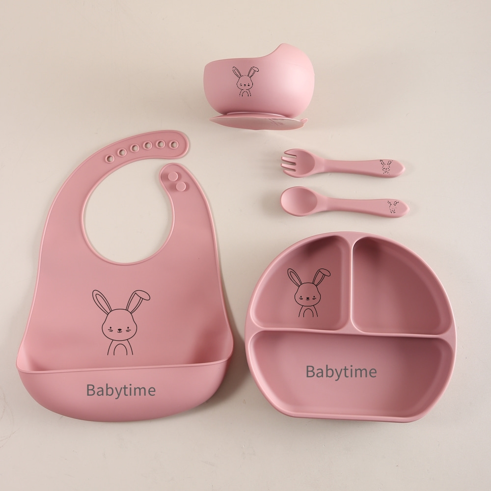 5pcs Bunny Baby Utensils Set,  - đánh giá và giá Baby Food Weaning