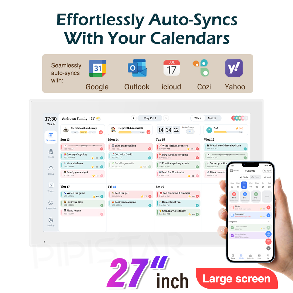 Smart Digital Calendar 27inch  - đánh giá và giá Baby Food List